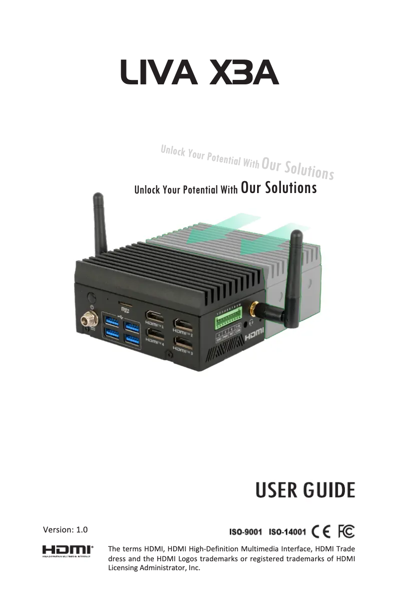 Page 1 de la notice Manuel utilisateur ECS LIVA X3A