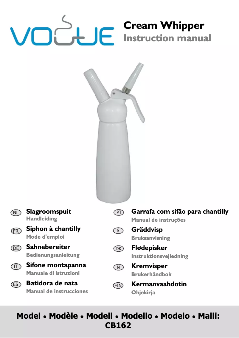 Page 1 de la notice Manuel utilisateur Vogue CB162
