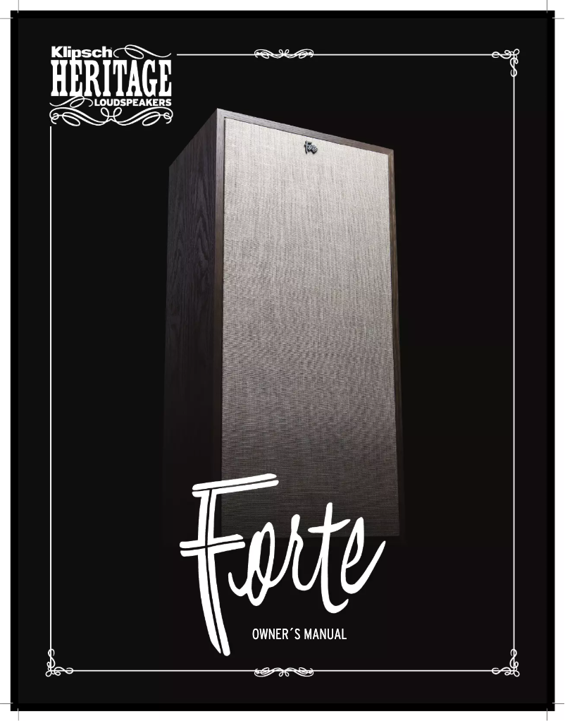 Page n°1 - Manuel utilisateur Klipsch Heritage Forte IV