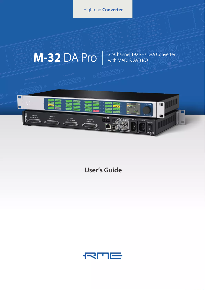 Image de la première page du manuel de l'appareil M-32 DA Pro