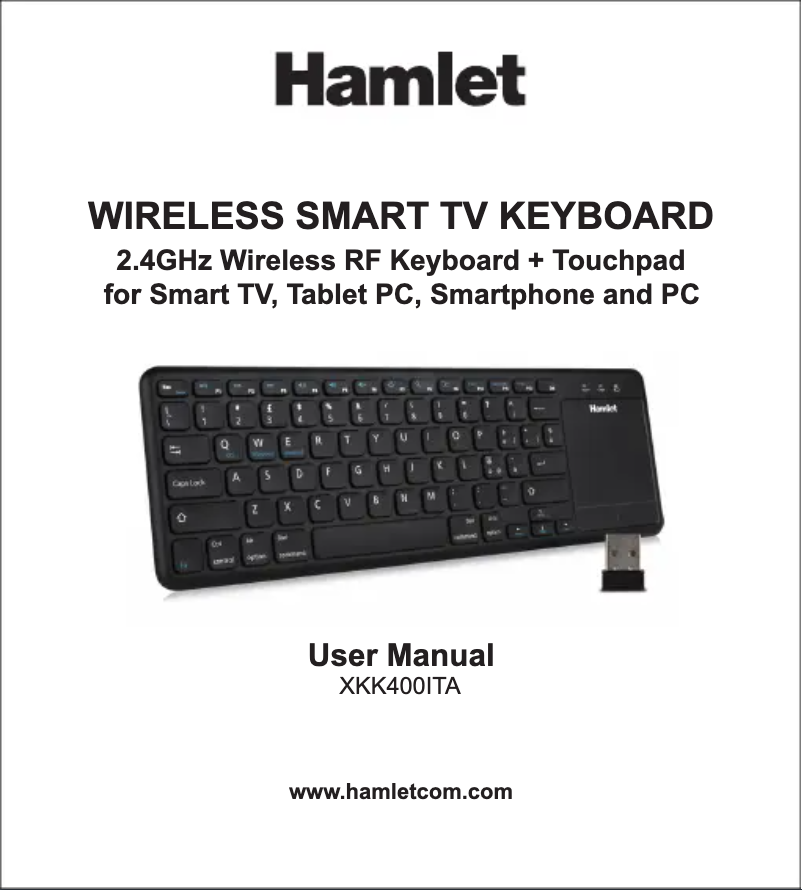 Page 1 de la notice Manuel utilisateur Hamlet XKK400ITA