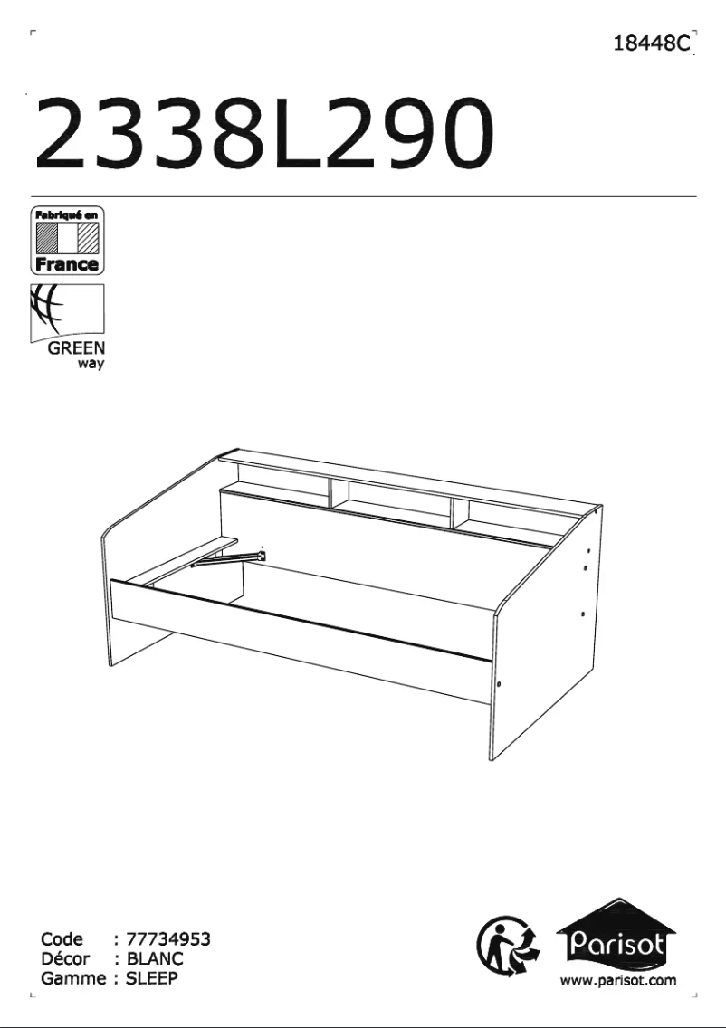 Page n°1 - Manuel utilisateur Parisot Sleep Storage 2338L290