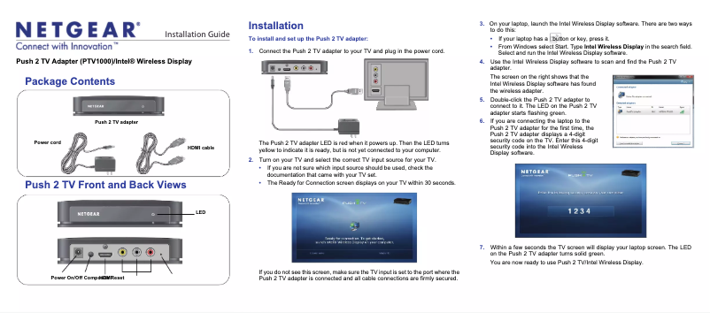 Page 1 de la notice Guide d'installation Netgear PTV1000