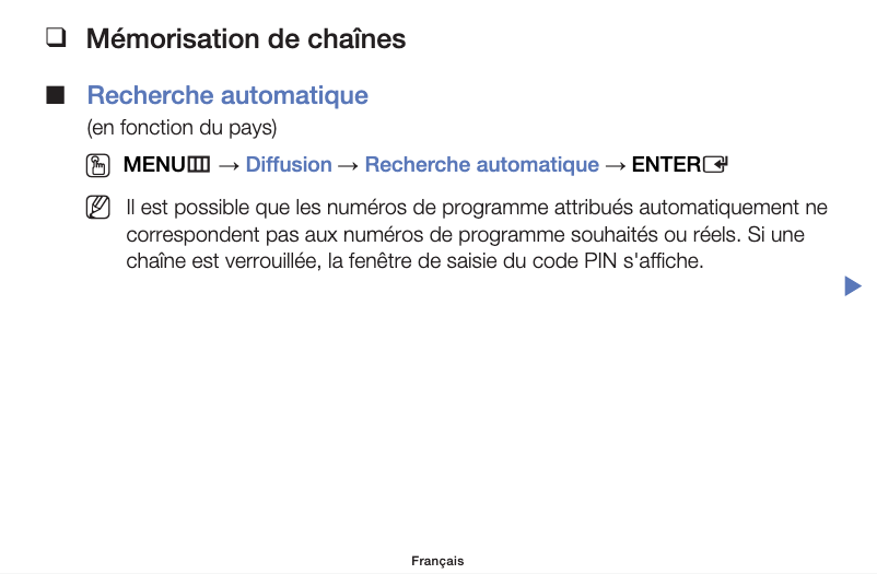 Page 1 de la notice Manuel utilisateur Samsung PA51H4500AR