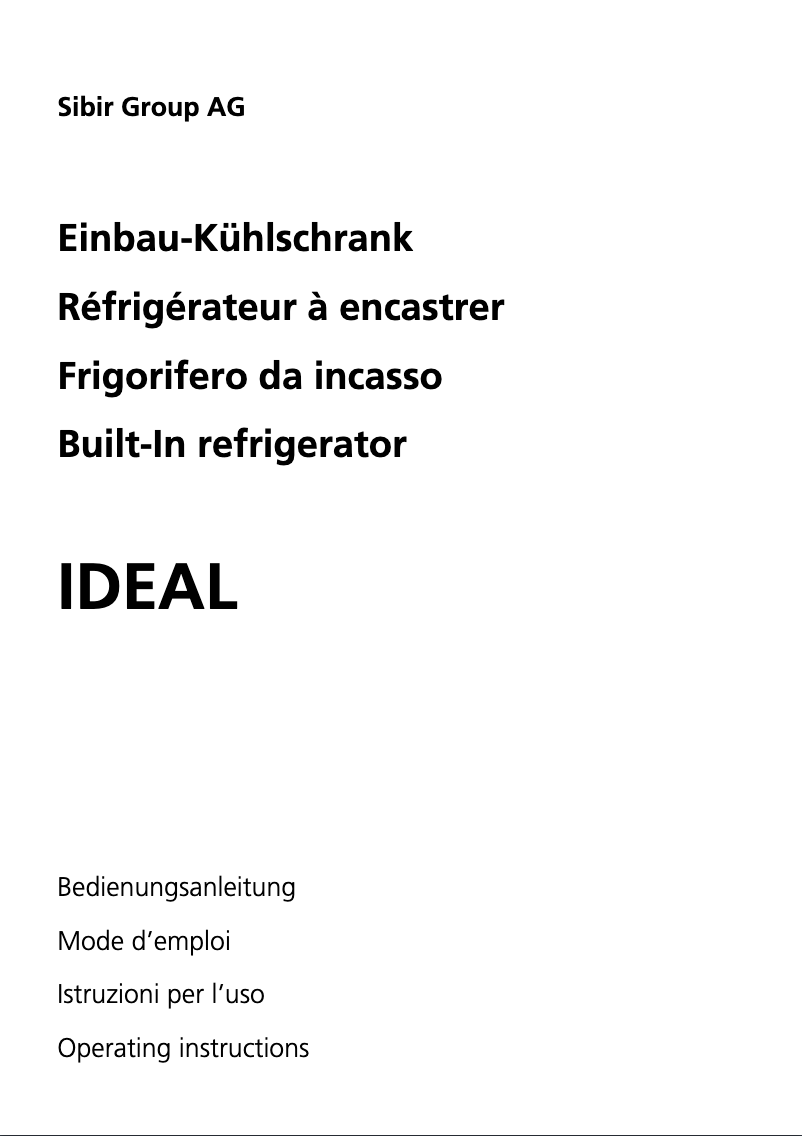 Image de la première page du manuel de l'appareil Ideal eco Swiss