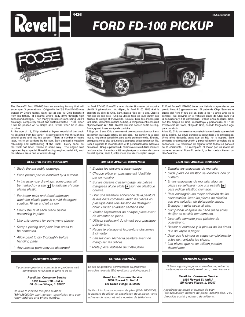 Page n°1 - Manuel utilisateur Revell Ford FD-100