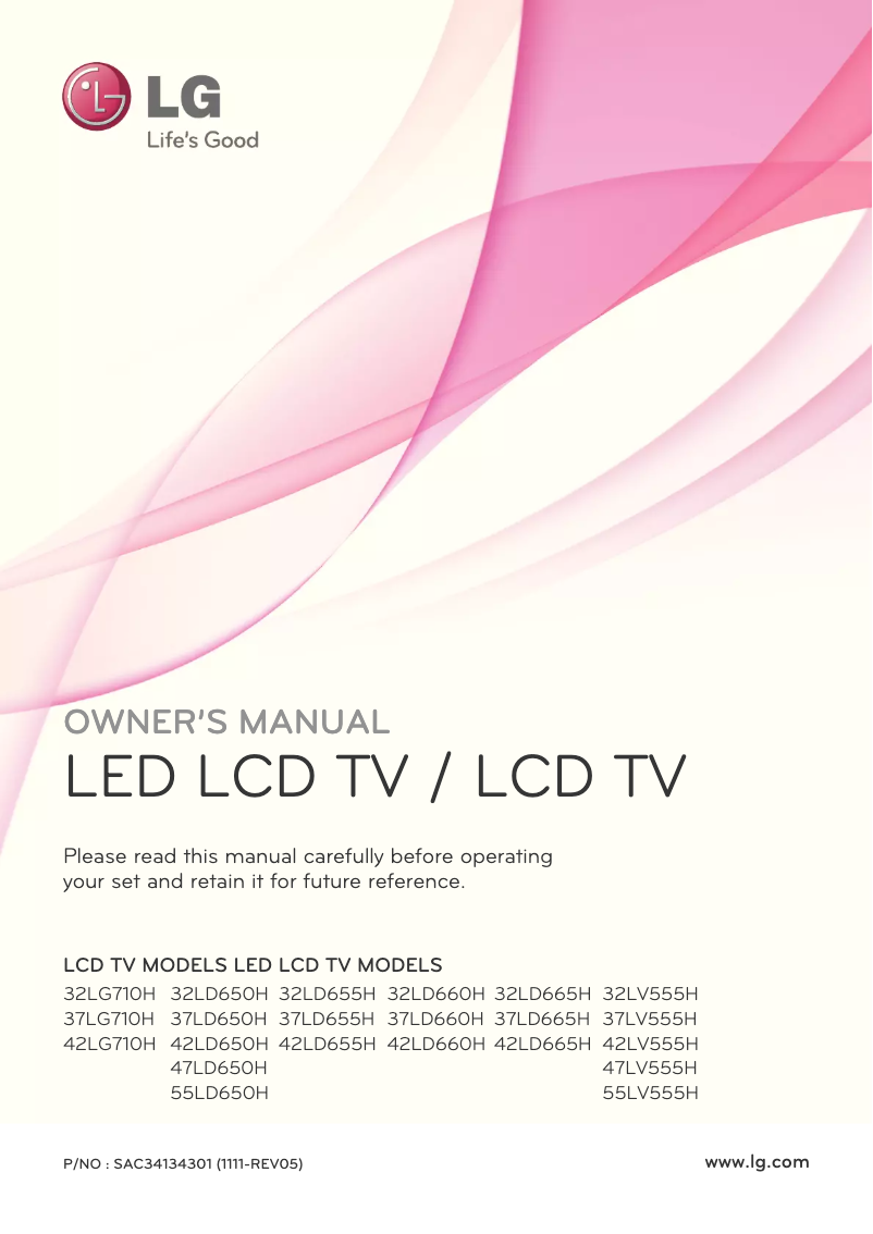 Page 1 de la notice Manuel utilisateur LG 37LD665H