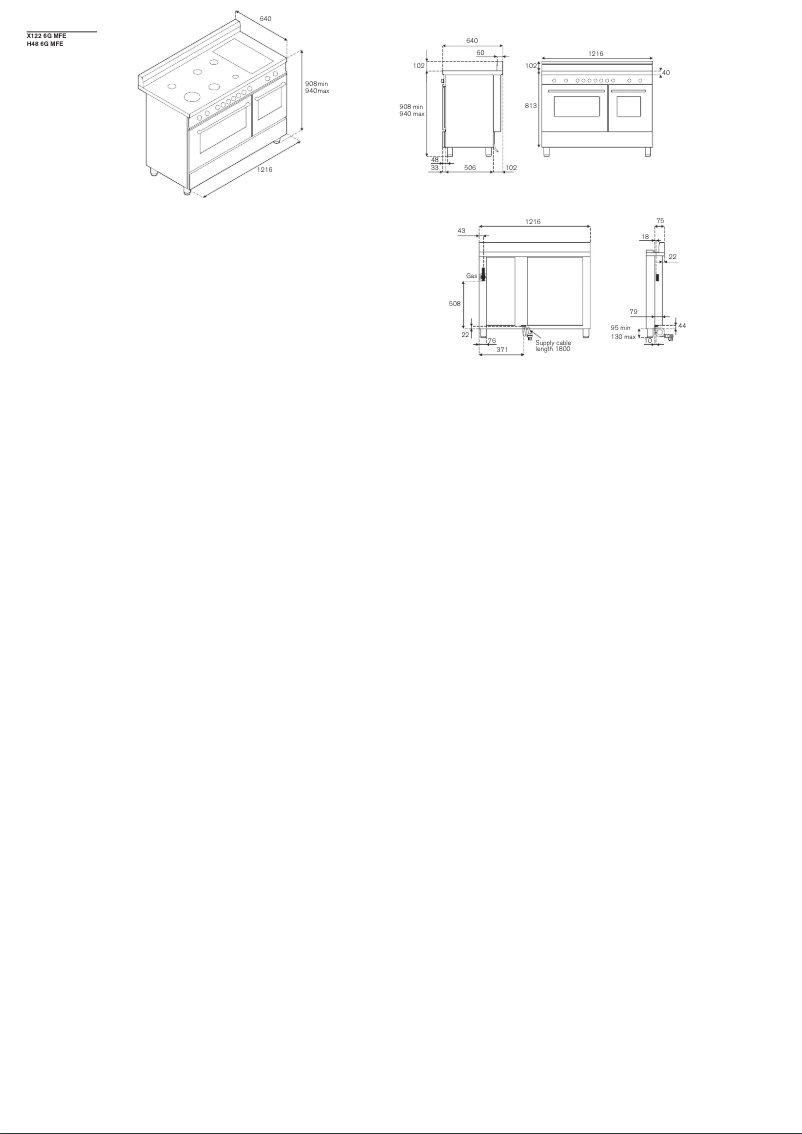 Page 1 de la notice Manuel utilisateur Bertazzoni X122 6G MFE VI