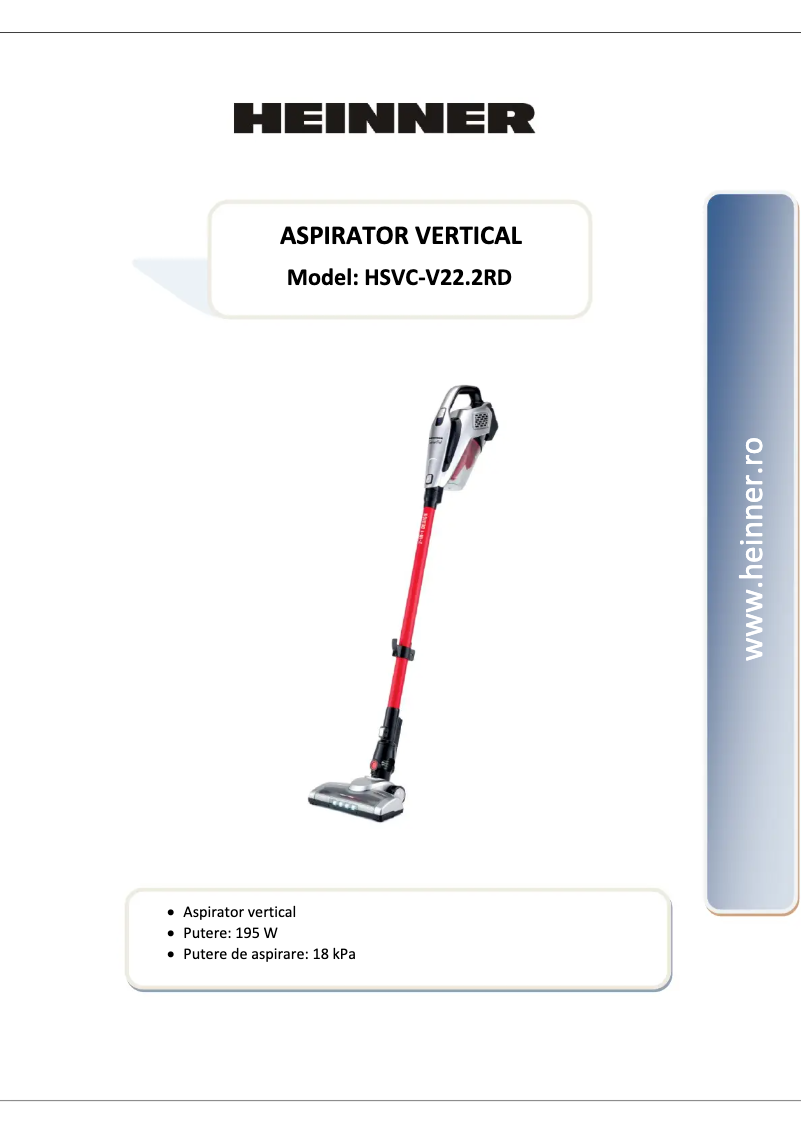 Page 1 de la notice Manuel utilisateur Heinner HSVC-V22.2RD