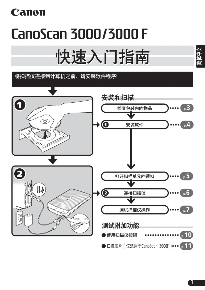 Page 1 de la notice Manuel utilisateur Canon CanoScan 3000F