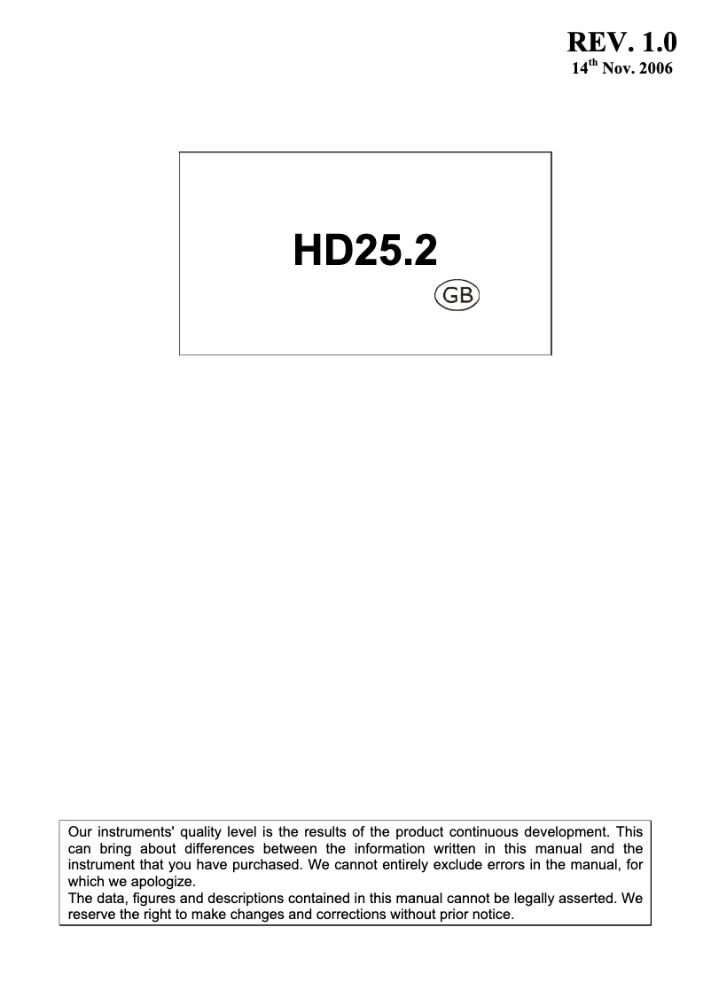 Image de la première page du manuel de l'appareil HD25.2