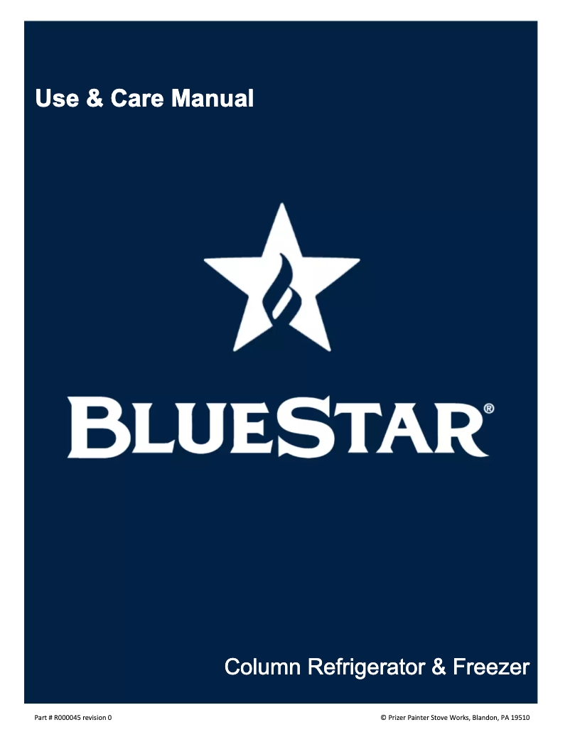 Page n°1 - Manuel d'utilisation et d'entretien BlueStar BIR30L0