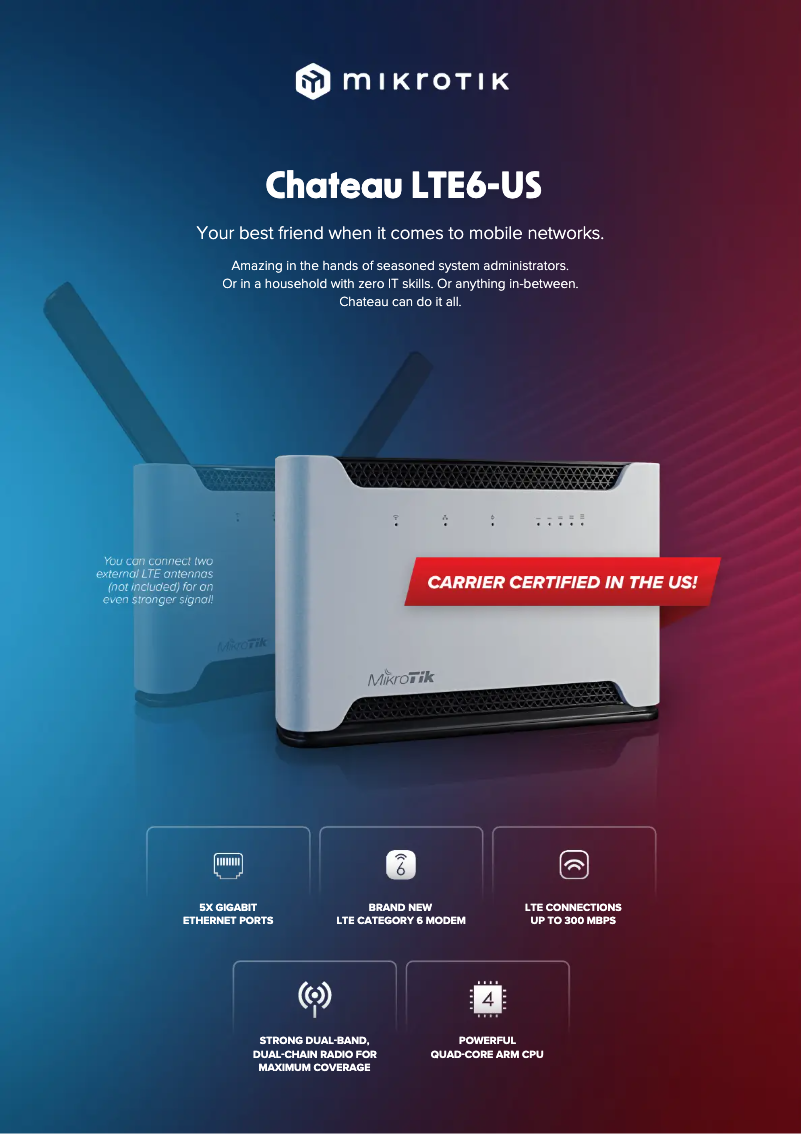 Page 1 de la notice Brochure Mikrotik Chateau LTE6-US
