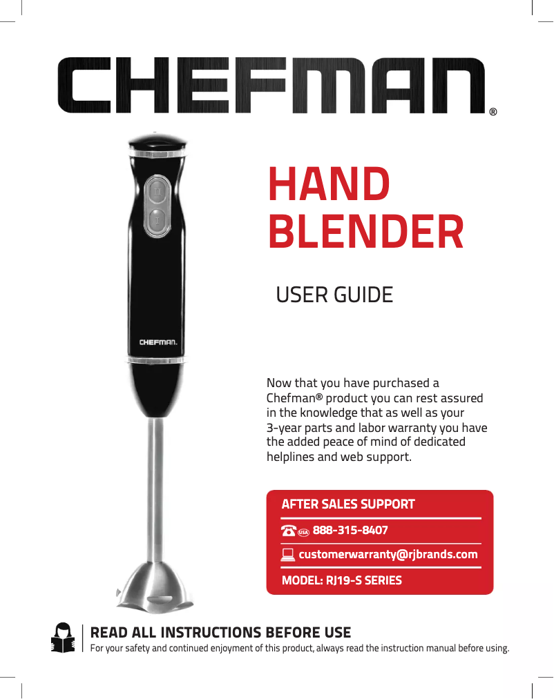 Página 1 del manual Manual de usuario Chefman RJ19-S