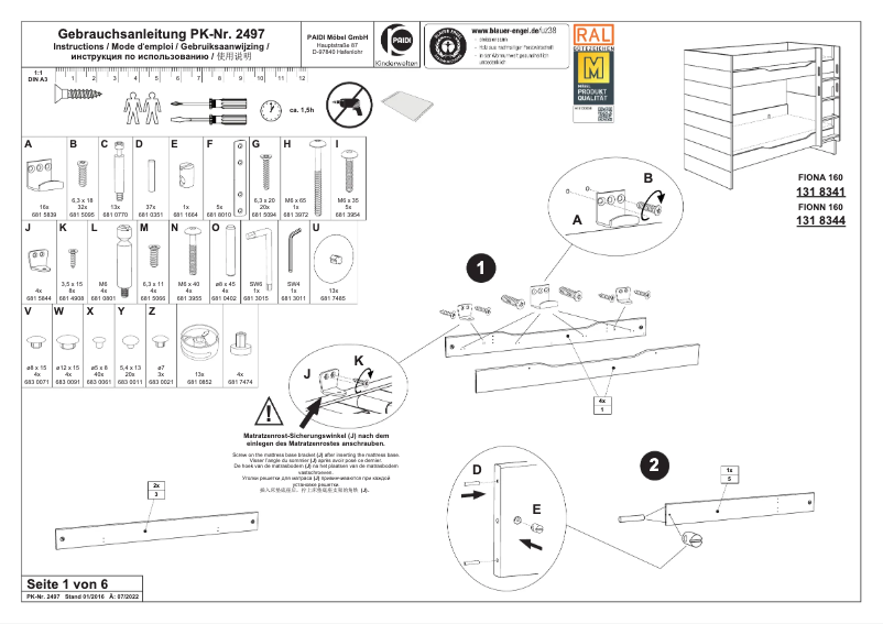 Image de la première page du manuel de l'appareil Fiona