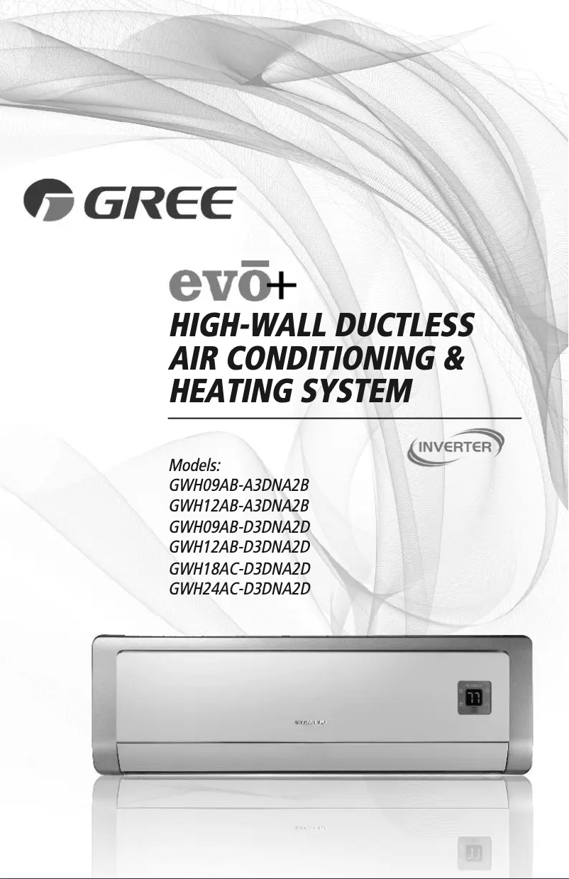 Page 1 de la notice Manuel utilisateur Gree Evo+ GWH09AB-D3DNA2D/O