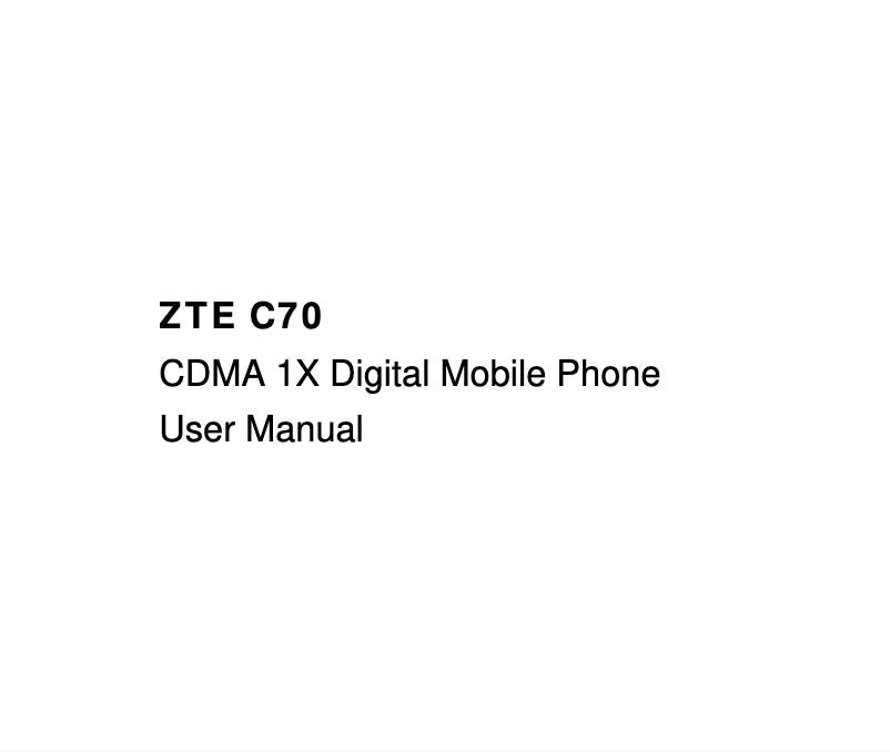 Page 1 de la notice Manuel utilisateur ZTE C-70