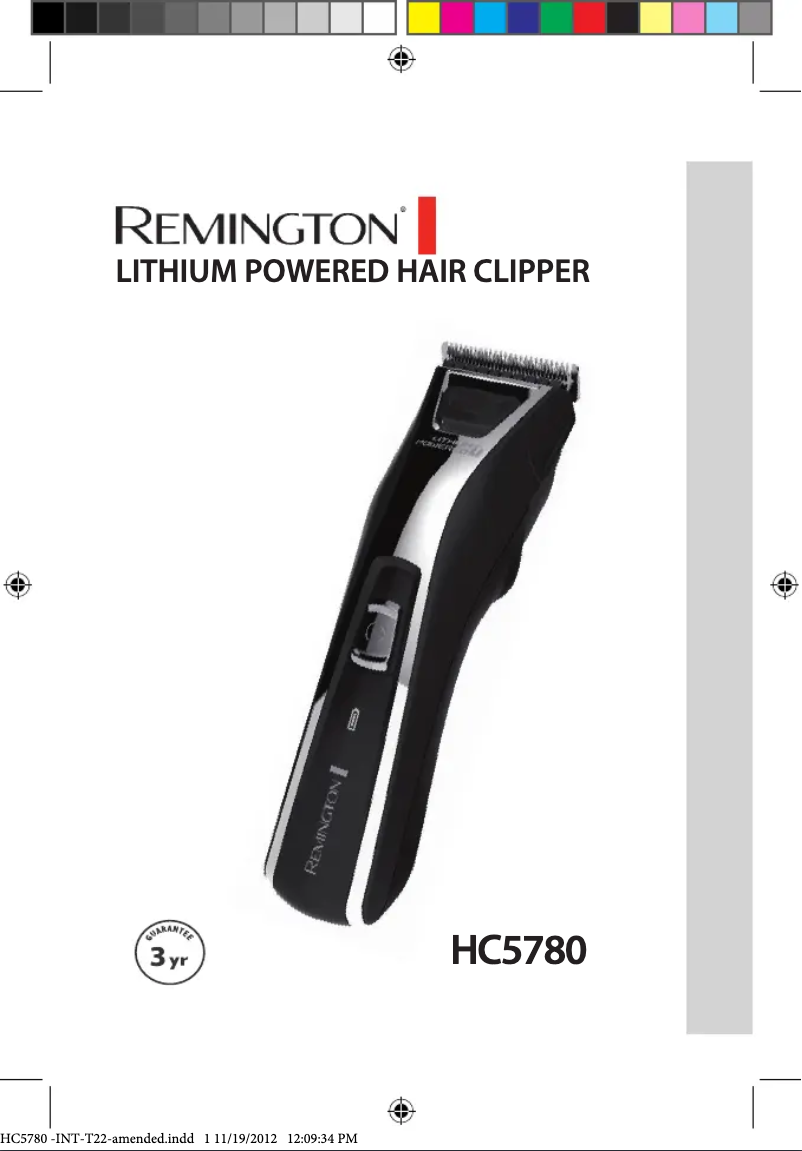 Page n°1 - Manuel utilisateur Remington HC5780
