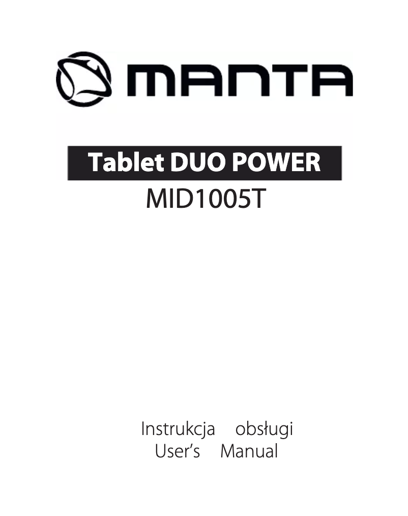 Page 1 de la notice Manuel utilisateur Manta Duo Power MID1005T