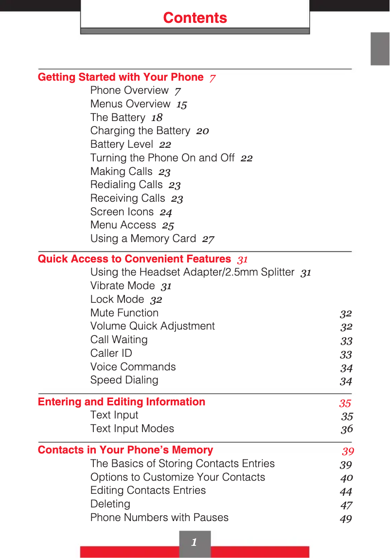 Image de la première page du manuel de l'appareil G'zOne C711