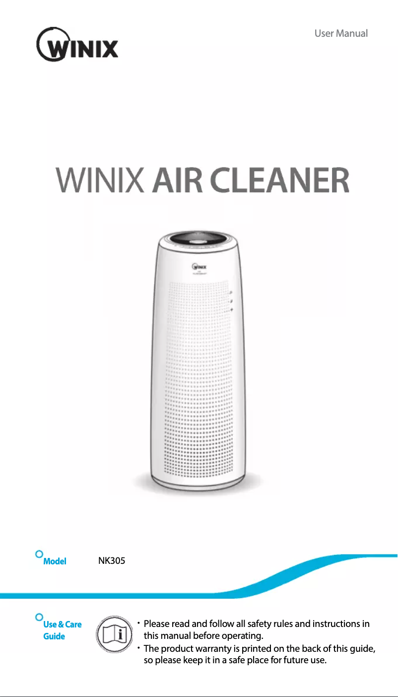 Page n°1 - Manuel utilisateur Winix NK305
