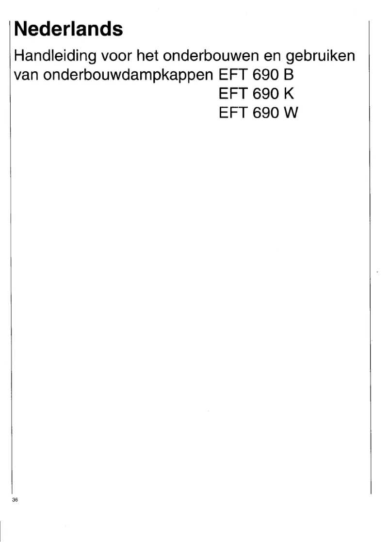 Page 1 de la notice Manuel utilisateur Electrolux EFT 690K