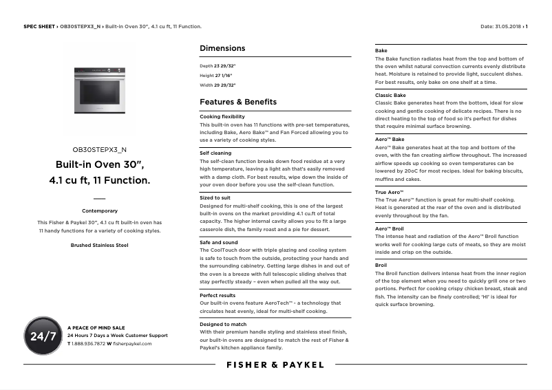 Image de la première page du manuel de l'appareil OB30STEPX3N