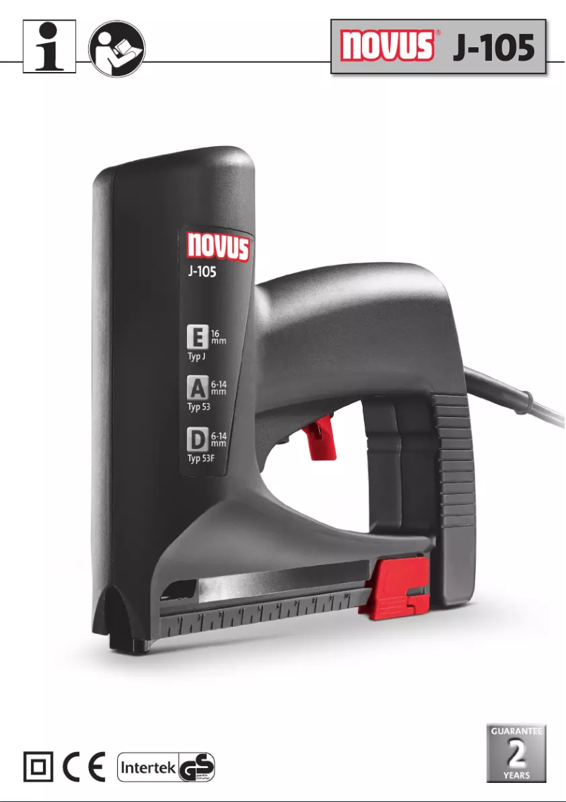 Page 1 de la notice Manuel utilisateur Novus J-105