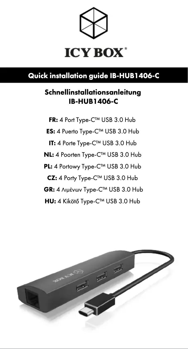 Page n°1 - Manuel utilisateur Icy Box IB-HUB1406-C