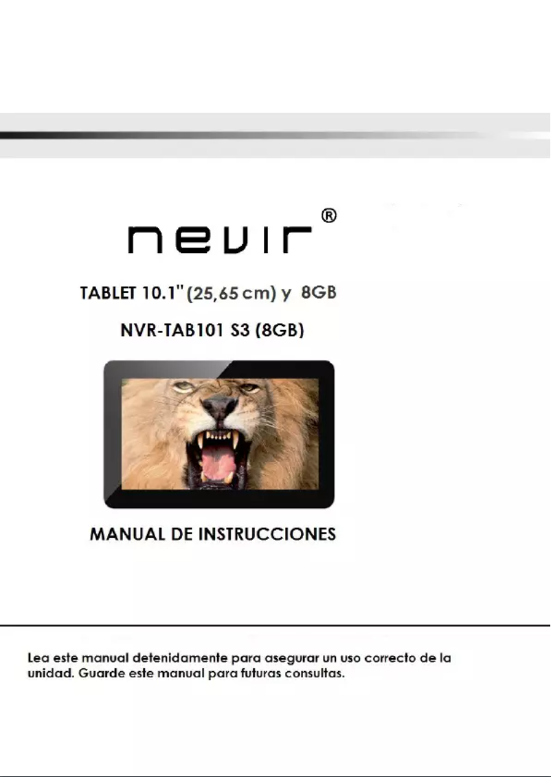 Page n°1 - Manuel utilisateur Nevir NVR-TAB101 S3 (8GB)