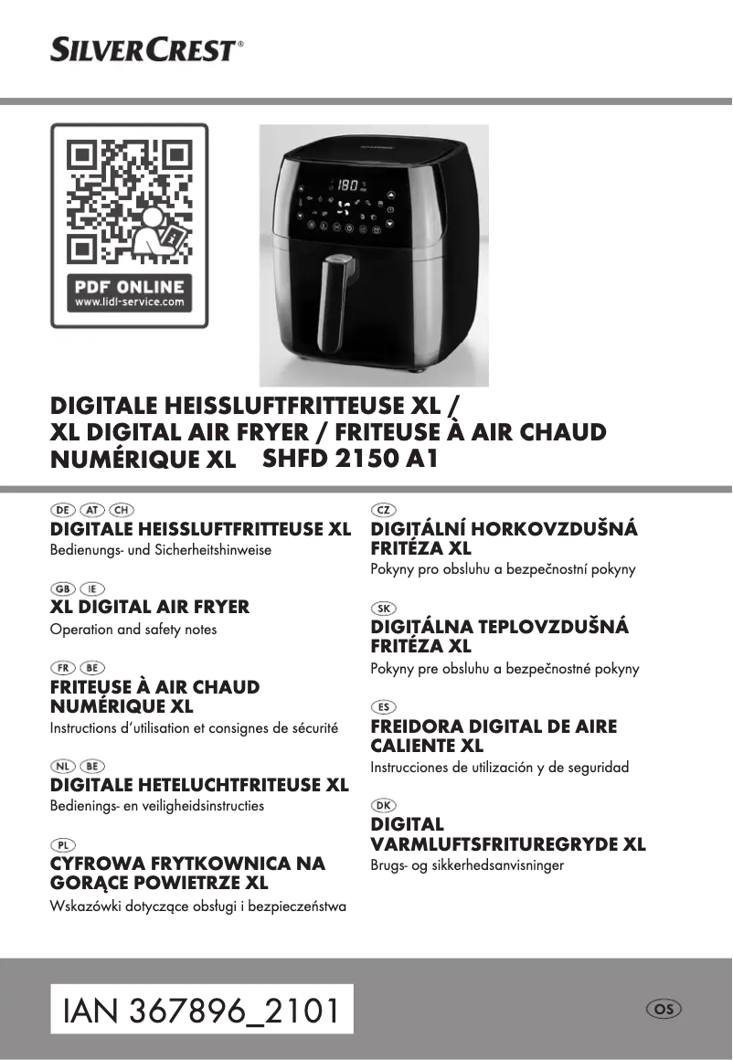 Page 1 de la notice Manuel utilisateur SilverCrest SHFD 2150 A1