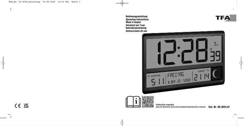 Image de la première page du manuel de l'appareil 60.4524.01