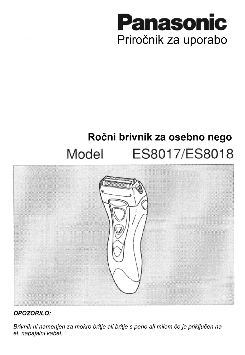 Page n°1 - Manuel utilisateur Panasonic ES8018