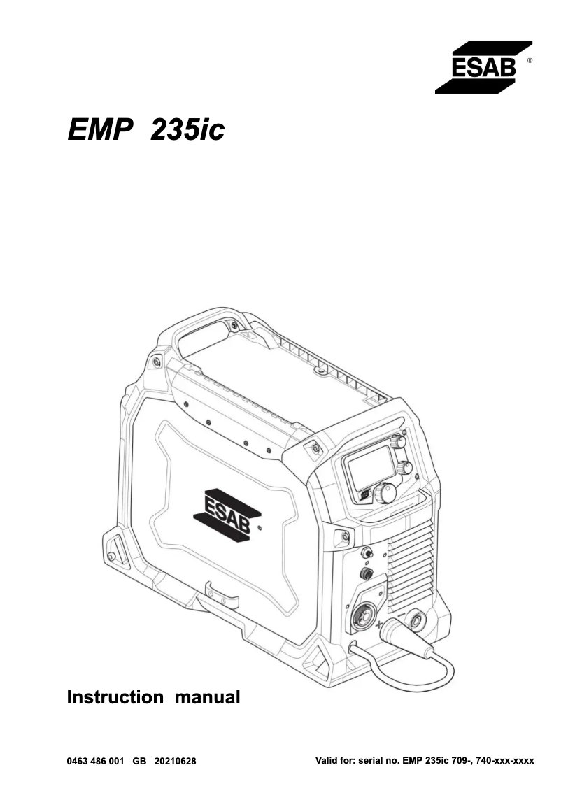 Page 1 de la notice Manuel utilisateur Esab Rebel EMP 235ic
