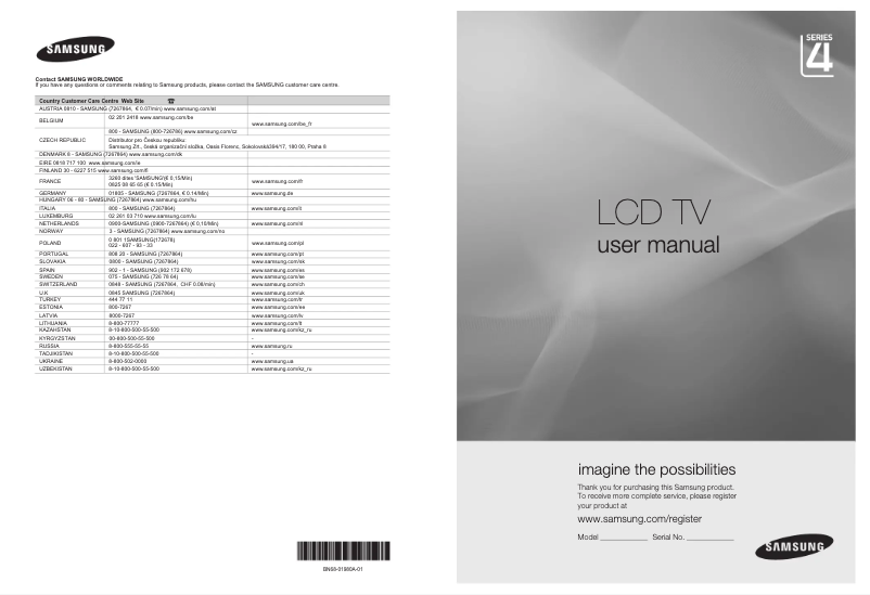 Image de la première page du manuel de l'appareil LE-22B450C8WXZG