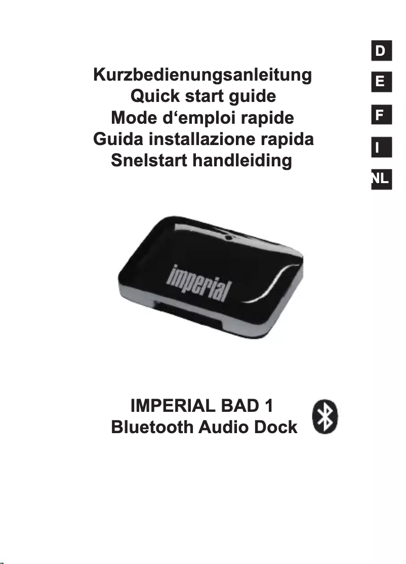 Page 1 de la notice Manuel utilisateur Imperial BAD 1