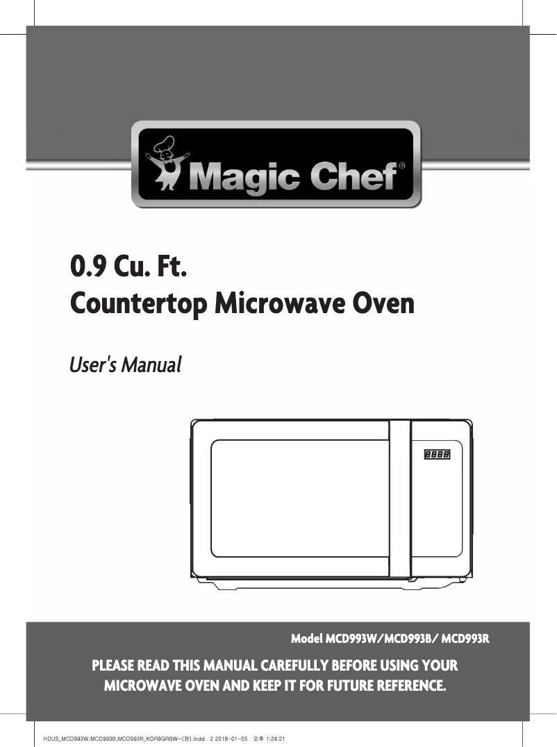 Page 1 de la notice Mode d'emploi Magic Chef MCD993B