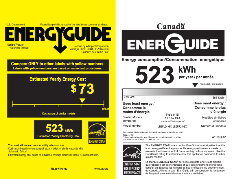 Page n°1 - Label énergétique JennAir JBZFL24IGX