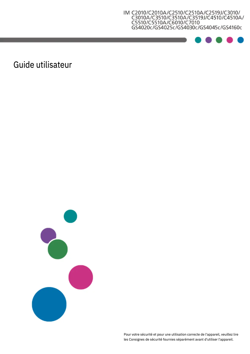 Page n°1 - Manuel utilisateur Ricoh IM C2510