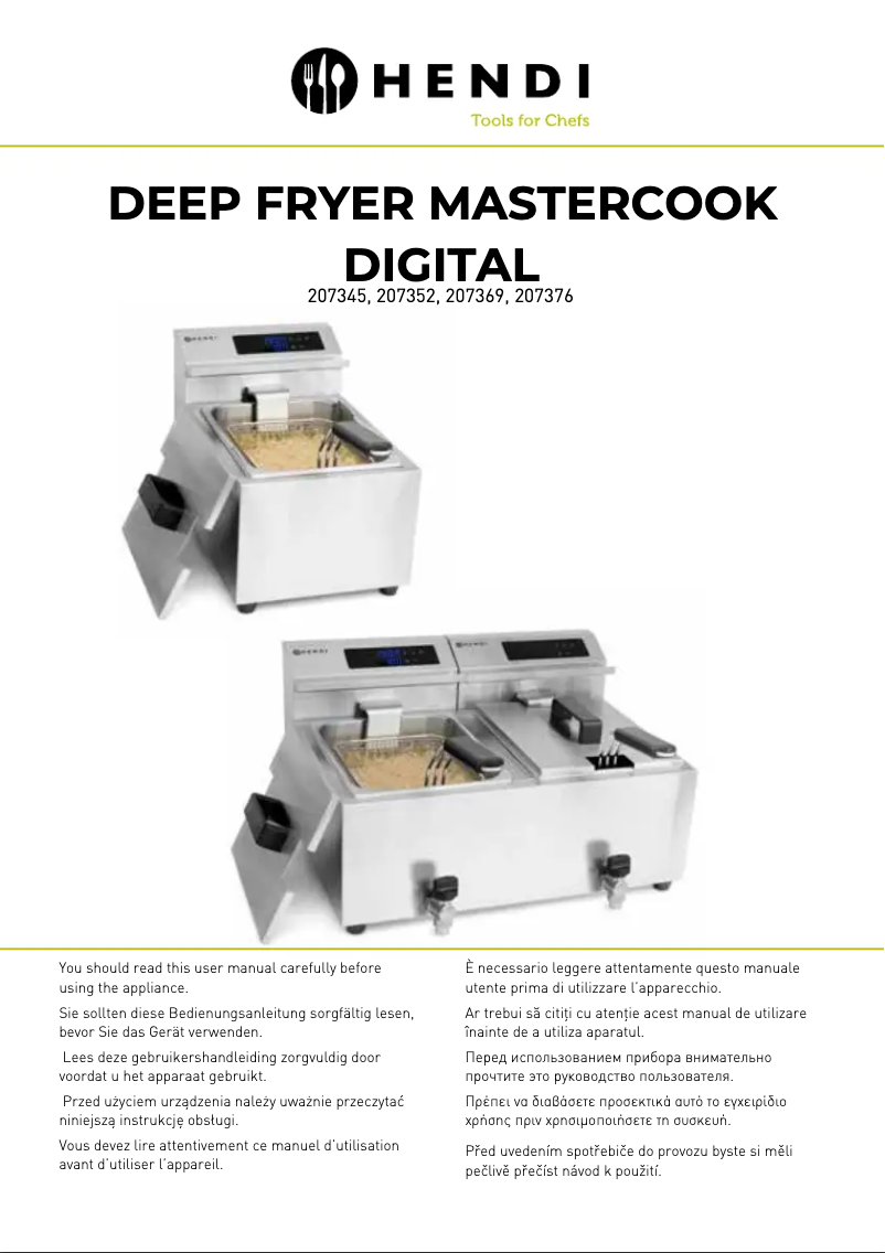 Page 1 de la notice Manuel utilisateur Hendi Mastercook Digital 207369
