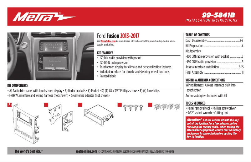 Image de la première page du manuel de l'appareil 99-5841B