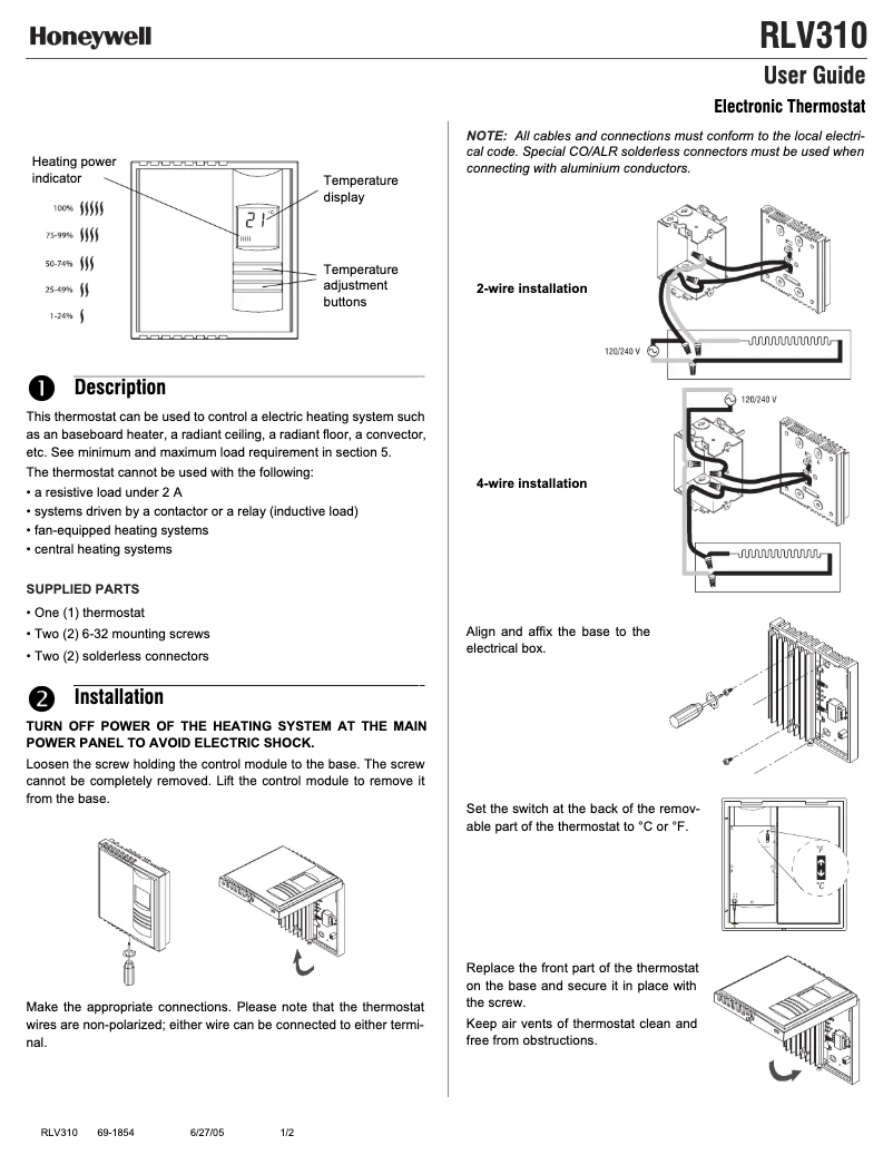 Image de la première page du manuel de l'appareil RLV310