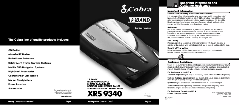 Página 1 del manual Manual de usuario Cobra XRS 9340