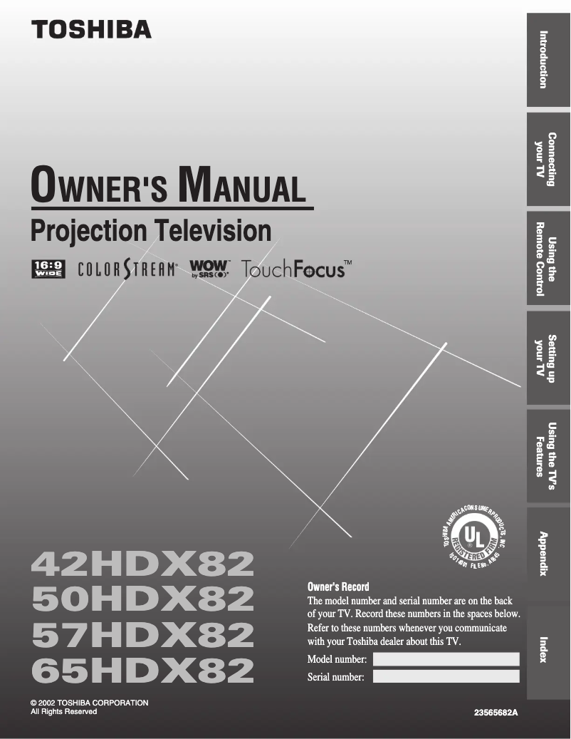 Image de la première page du manuel de l'appareil 50HDX82