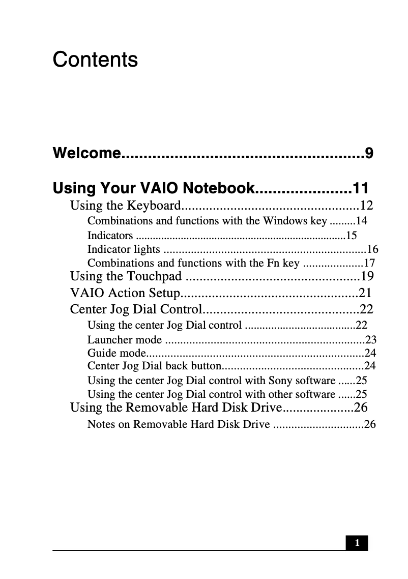 Page n°1 - Manuel utilisateur Sony Vaio PCG-GR370K