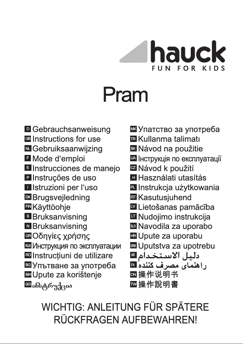 Page 1 de la notice Manuel utilisateur Hauck Malibu