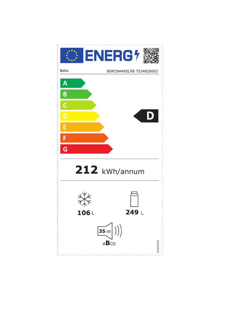 Page n°1 - Manuel utilisateur Beko B5RCNA405LXB