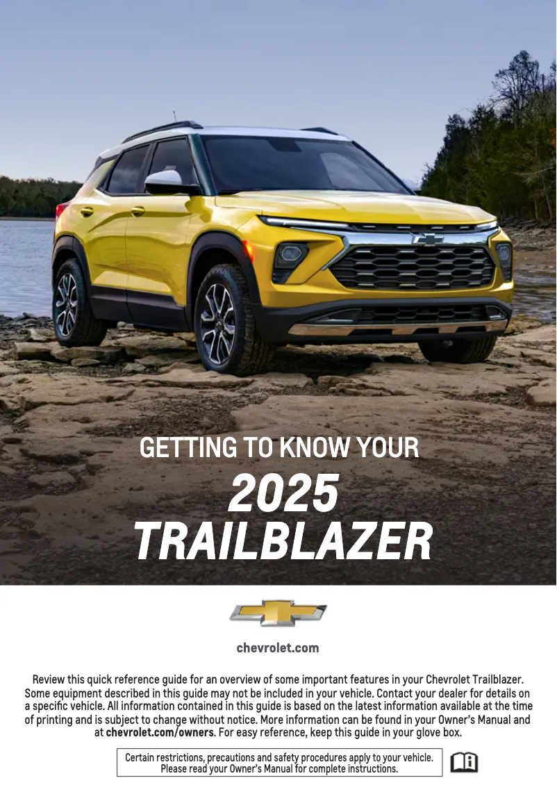 Page 1 de la notice Guide de démarrage rapide Chevrolet Trailblazer (2025)