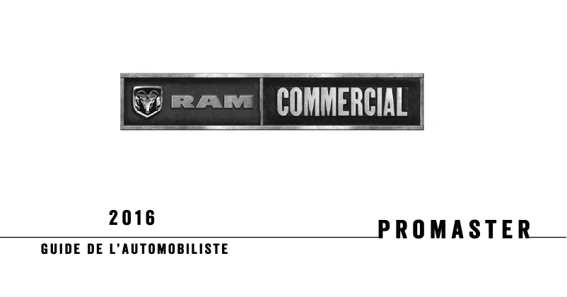 Page 1 de la notice Manuel utilisateur RAM ProMaster (2016)