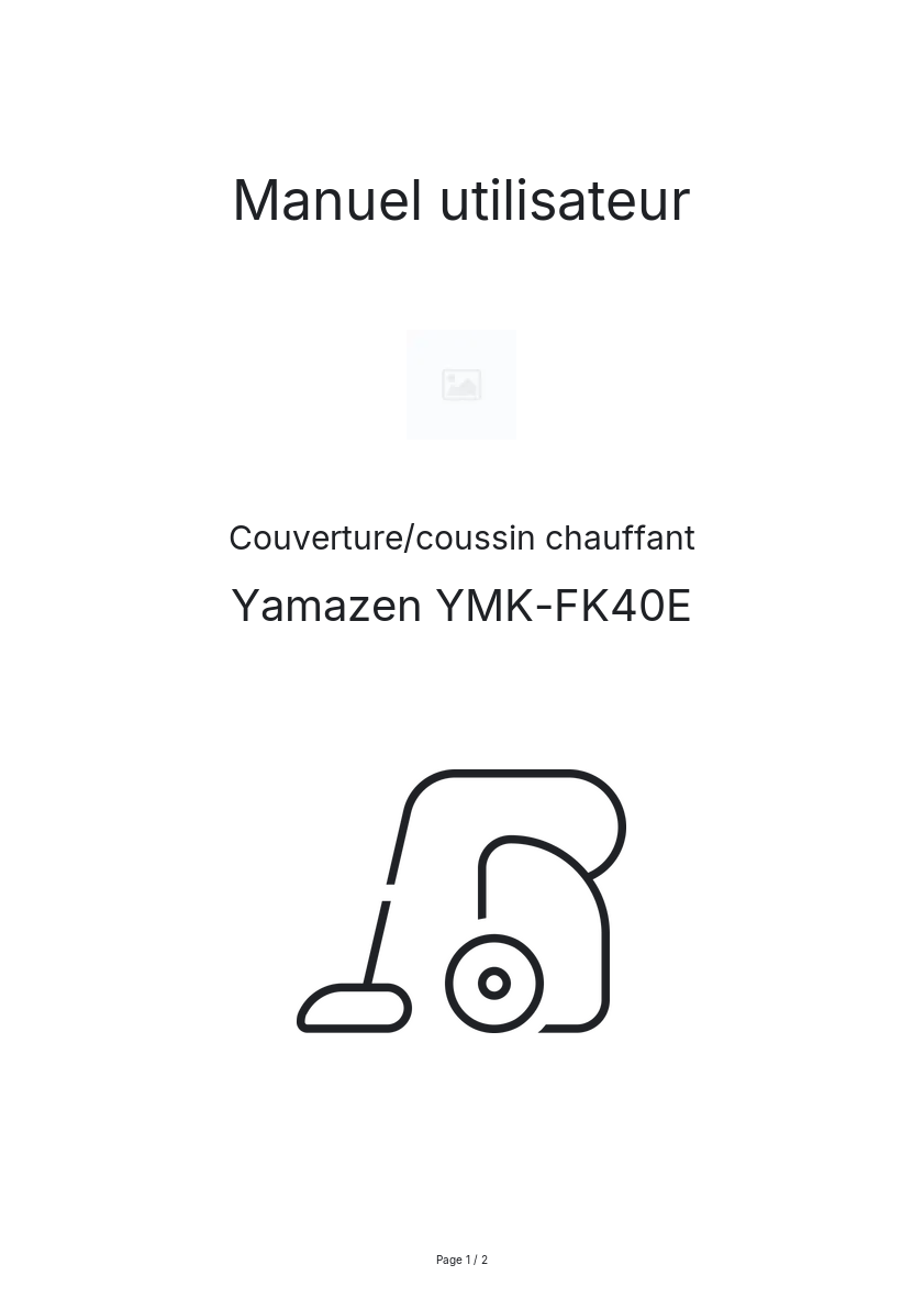 Page n°1 - Manuel utilisateur Yamazen YMK-FK40E